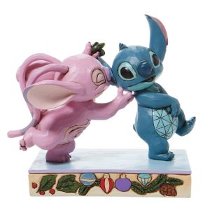Stitch and Angel With Mistletoe Beeldje