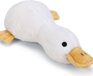 Beeztees Eend Peppin – Hondenspeelgoed – Pluche – Wit – 36x23x9 cm