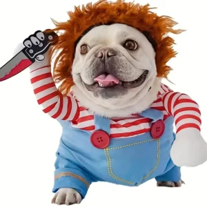 Griezelige Pluche Pooch Outfit | Angstaanjagend Poppenkostuum voor Kleine Hondenrassen