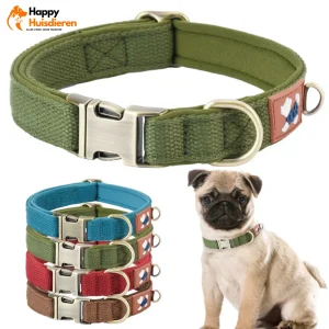 SafeID Nylon Halsband | Gepersonaliseerde Hondenhalsband met Naam en Telefoonnummer