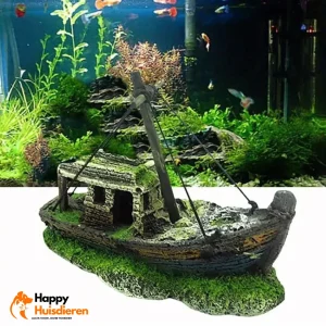 Zeeschat Vondst Aquariumdecoratie | Piraten Wrak Ornament van Hars