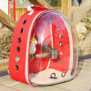 VogelaarsVakantie Rugzak | Draagbare vogel rugzak met doorzichtige voorkant